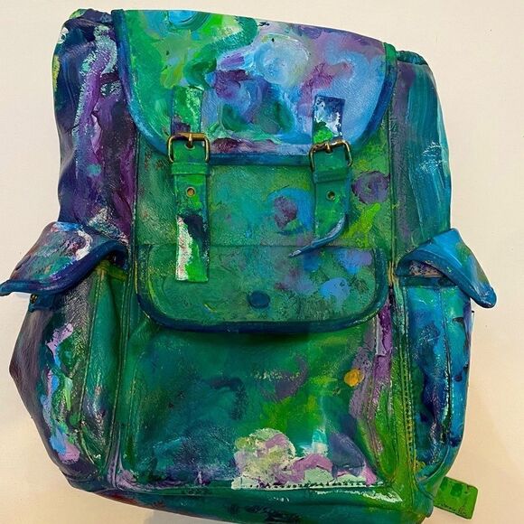 Art School backpack one off painted bag I made and used in art school! 🤩 - Picture 1 of 16
